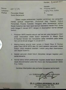 Gubernur Minta PNS Muslim untuk Sholat Subuh Berjamaah