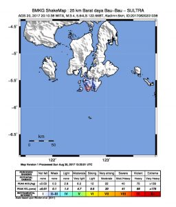 BMKG : Gempa Bumi Guncang Barat Daya Baubau