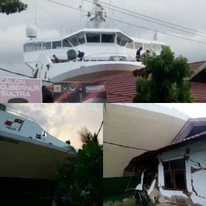 Hilang Kendali, Kapal Pelni Jetliner Menabrak Kantor Syahbandar Kendari