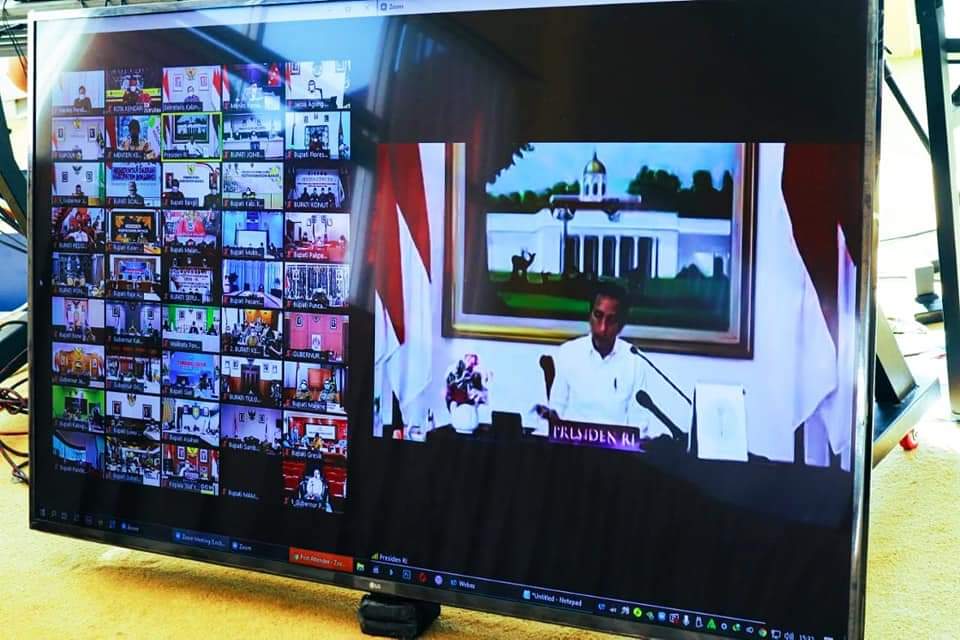 Wali Kota Kendari Ikuti Rakor Penanganan Covid-19 Bersama Presiden