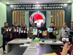 Bongkar Peredaran Narkoba Antar Pulau, Dit Resnarkoba Polda Sultra Amankan 2,6 Kg Sabu, 3 Tersangka Dibekuk