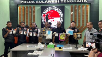 Bongkar Peredaran Narkoba Antar Pulau, Dit Resnarkoba Polda Sultra Amankan 2,6 Kg Sabu, 3 Tersangka Dibekuk