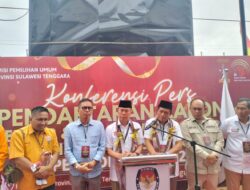 ASR-Hugua Jadi Pasangan Balon Cagub Pertama yang Mendaftar di KPU Sultra