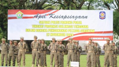 Pj. Gubernur Sultra Pimpin Apel Kesiapsiagaan Pasukan untuk Pilkada Serentak 2024