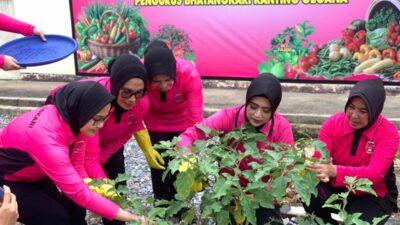 Bhayangkari Satbrimobda Sultra Ajak Masyarakat Manfaatkan Lahan Kosong Jadi Lahan Produktif