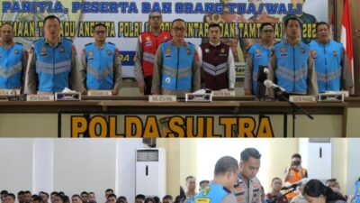 Polda Sultra Gelar Penandatanganan Pakta Integritas dan Pengambilan Sumpah Seleksi Anggota Polri 2025
