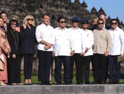 Presiden Macron Tiba di Borobudur, Disambut Hangat oleh Presiden Prabowo dan Menteri Ekraf