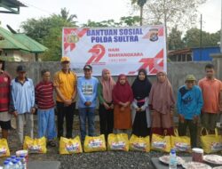 Peringati Hari Bhayangkara ke-79, Biro Logistik Polda Sultra Gelar Baksos dan Kerja Bakti di TPU Anduonohu