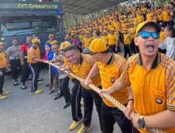 Semarak HUT RI, Lomba Tarik Water Canon Warnai Perayaan di Polda Sultra