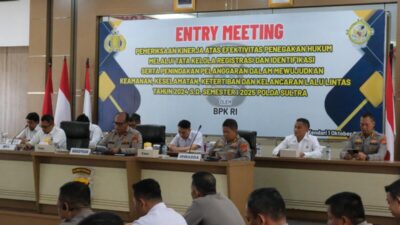 Polda Sultra dan BPK RI Gelar Entry Meeting Pemeriksaan Kinerja Penegakan Hukum Lalu Lintas