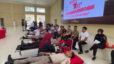 Semarak HUT Humas Polri ke-74, Polda Sultra Tunjukkan Kepedulian Melalui Donor Darah
