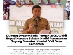 Dukung Swasembada Pangan 2025, Wakil Bupati Konawe Selatan Hadiri Penanaman Jagung Serentak Kuartal IV di Desa Lamomea
