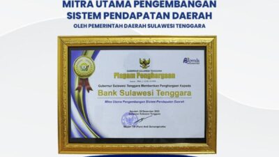 Bank Sultra Terima Penghargaan Strategis dari Pemprov Sultra