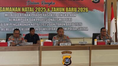 Tekankan Kesamaan Persepsi Personel, Polda Sultra Matangkan Operasi Lilin Anoa-2025