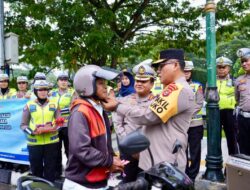 Ditlantas Polda Sultra Gelar Polantas Menyapa, Kampanye Humanis di Simpang MTQ Kendari
