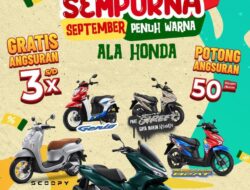 Promo September Honda, Gratis Angsuran hingga 3 Kali