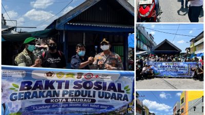 Aksi Peduli Kabut Asap, PWI Baubau dan Mitra Bagikan 2000 Masker untuk Masyarakat